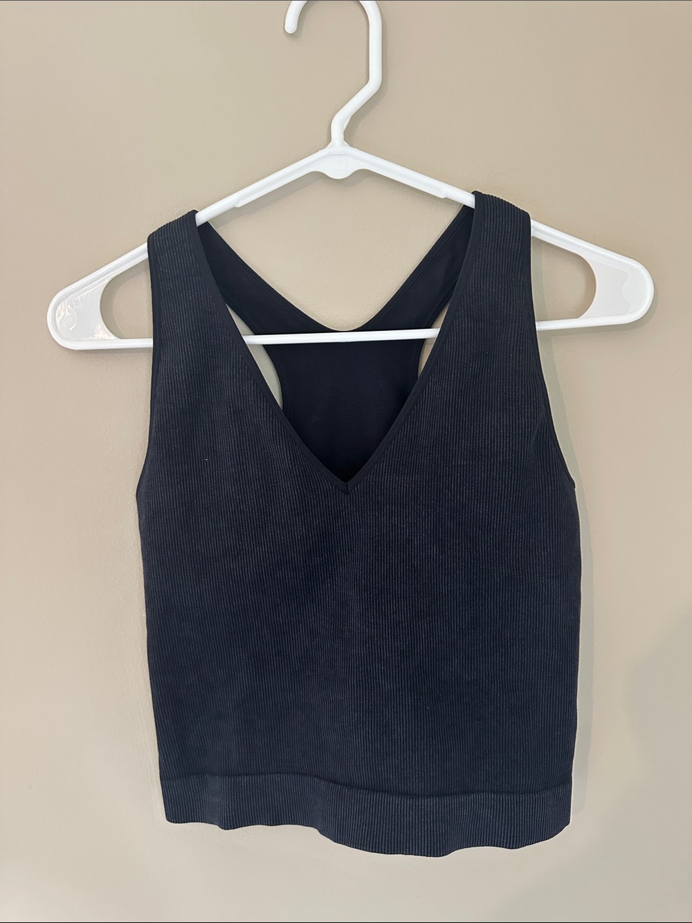 JoyLab Black Ribbed V-Neck Tank